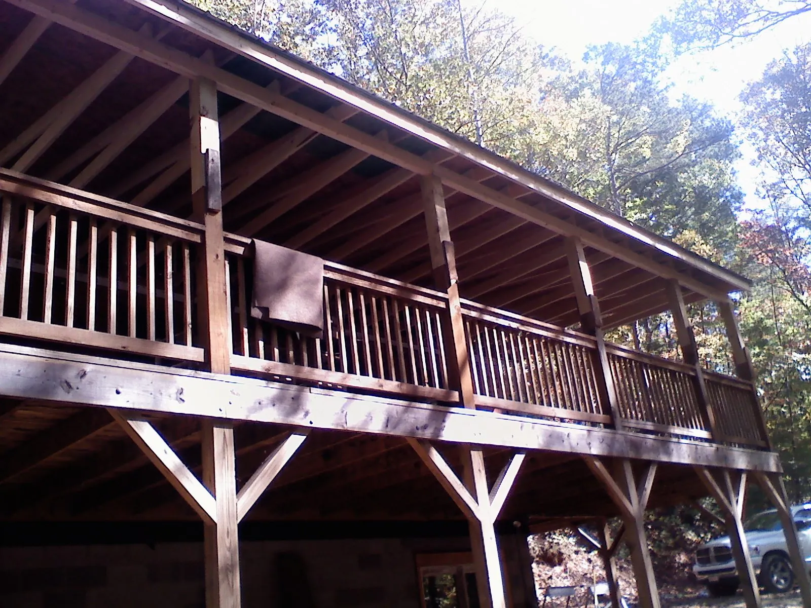 Timber framing under a new elevated porch and deck — Roof Leak Repair in Salt Point by Roofing Brothers